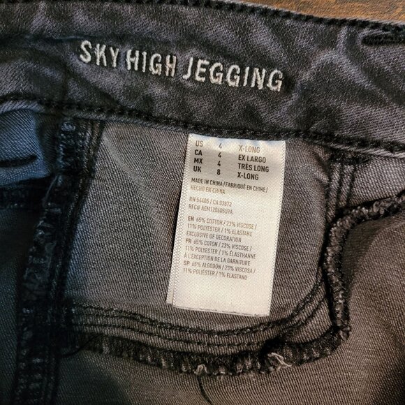 American Eagle Jeans 4 XL Jegging Sky High Super Stretch Black Wash Denim - Picture 5 of 11